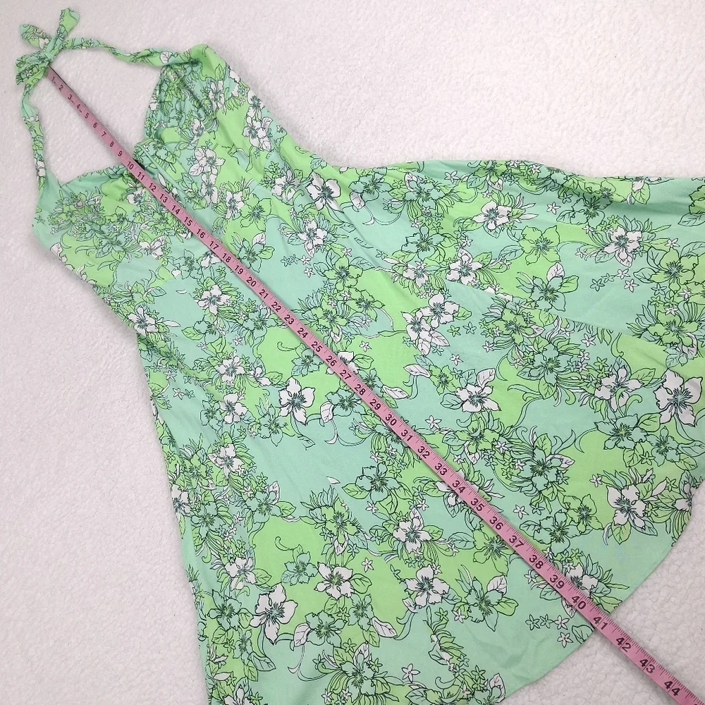 Loft Y2K 2000s halter dress floral bias cut forest fairy resort wear whimsical